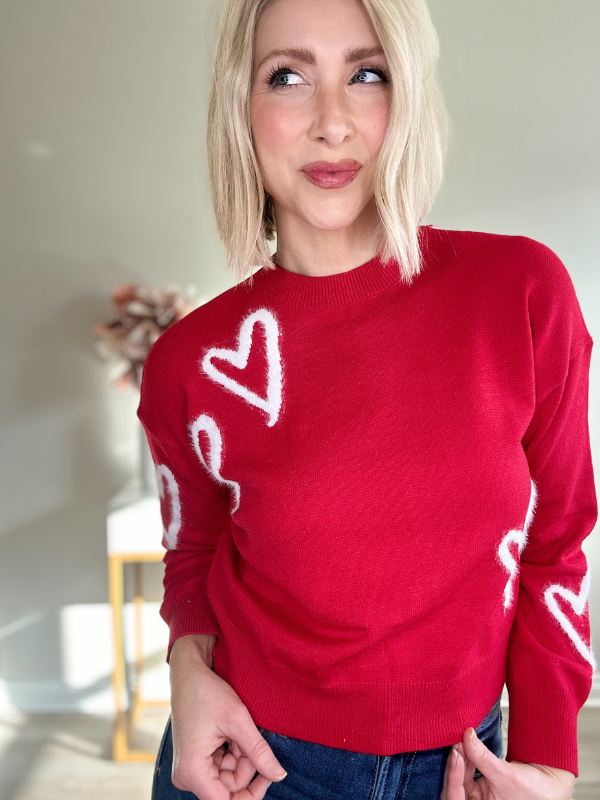 SWEETHEART SWEATER - RED