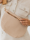 WESTLYN WOVEN BUM BAG - CHECKERED TAN