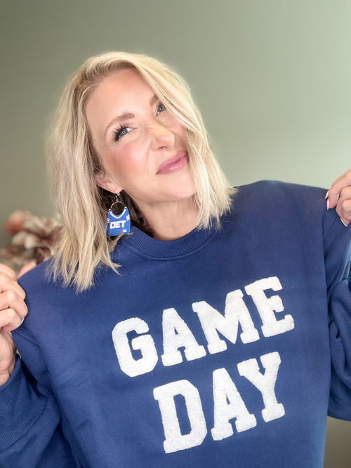 GO GAME DAY SWEATSHIRT - NAVY/WHITE