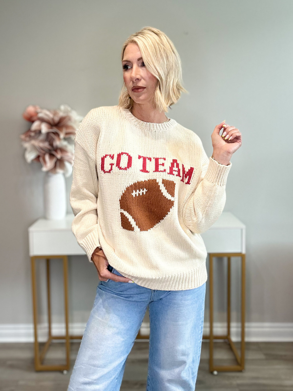 GO TEAM FOOTBALL GRAPHIC SWEATER