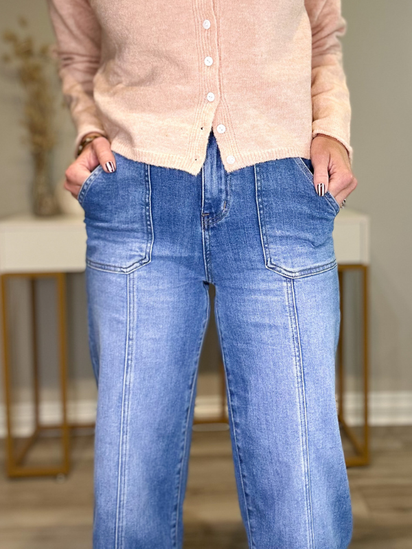 THE MONROE STRAIGHT LEG DENIM - MEDIUM WASH