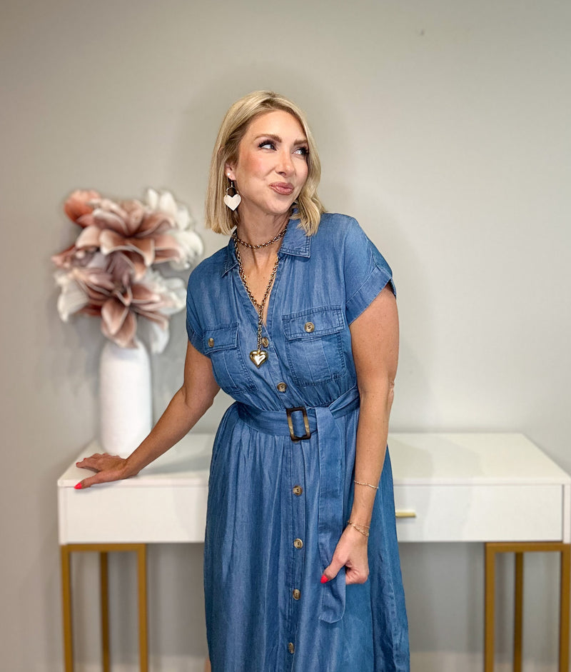 COASTAL COOL CHAMBRAY DRESS