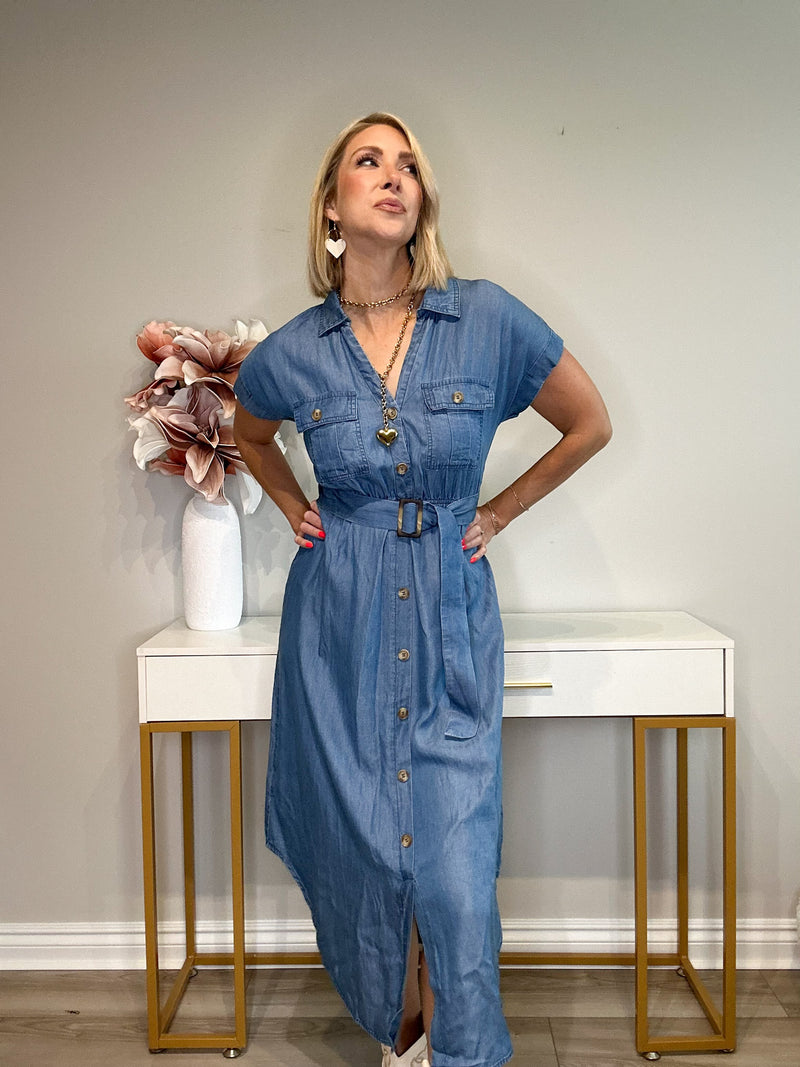 COASTAL COOL CHAMBRAY DRESS