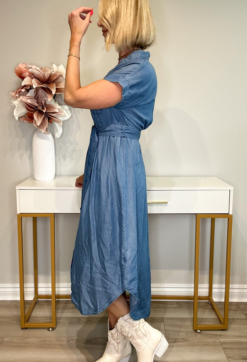 COASTAL COOL CHAMBRAY DRESS