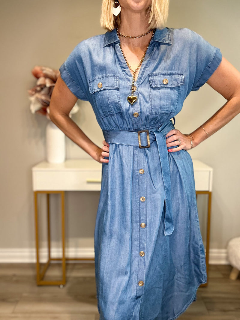 COASTAL COOL CHAMBRAY DRESS