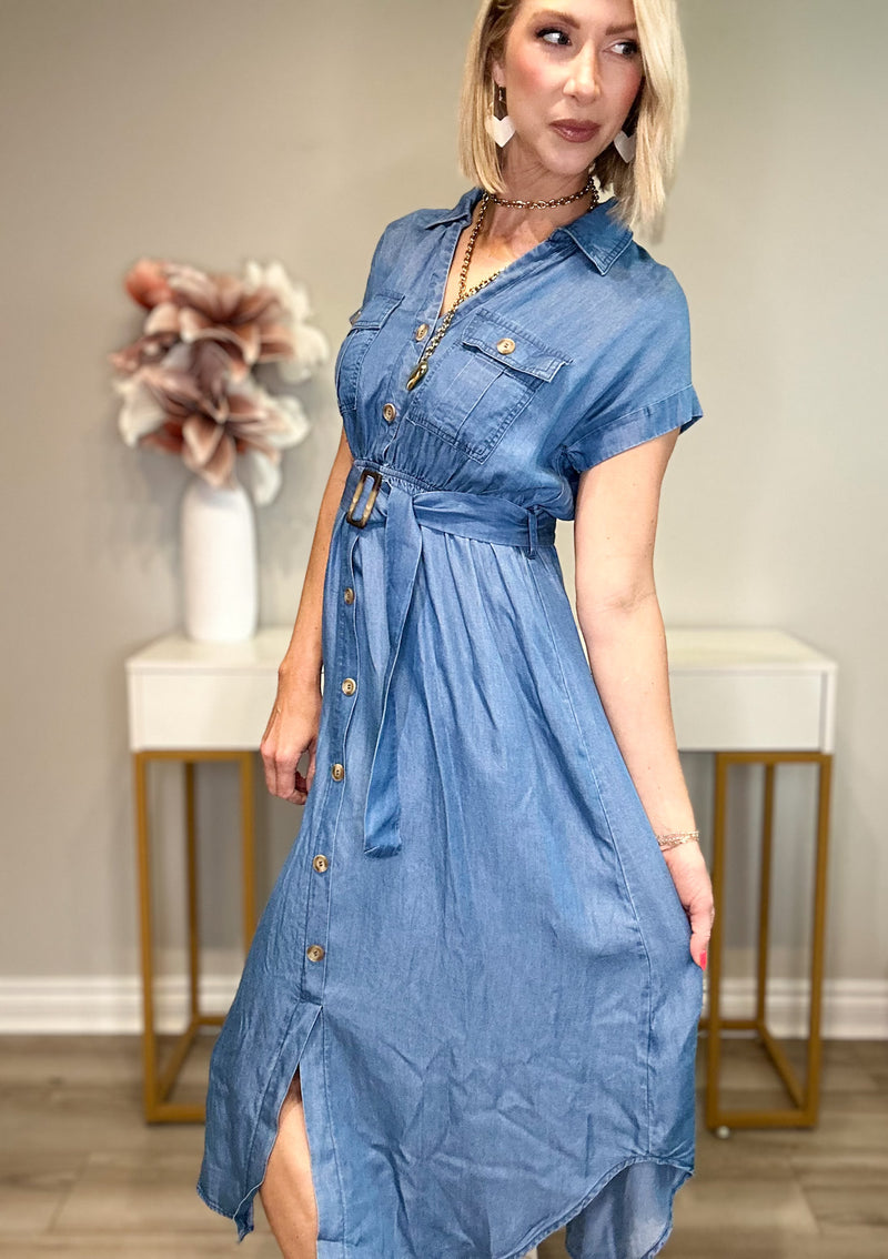 COASTAL COOL CHAMBRAY DRESS