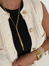 CLARA LARIAT NECKLACE - GOLD