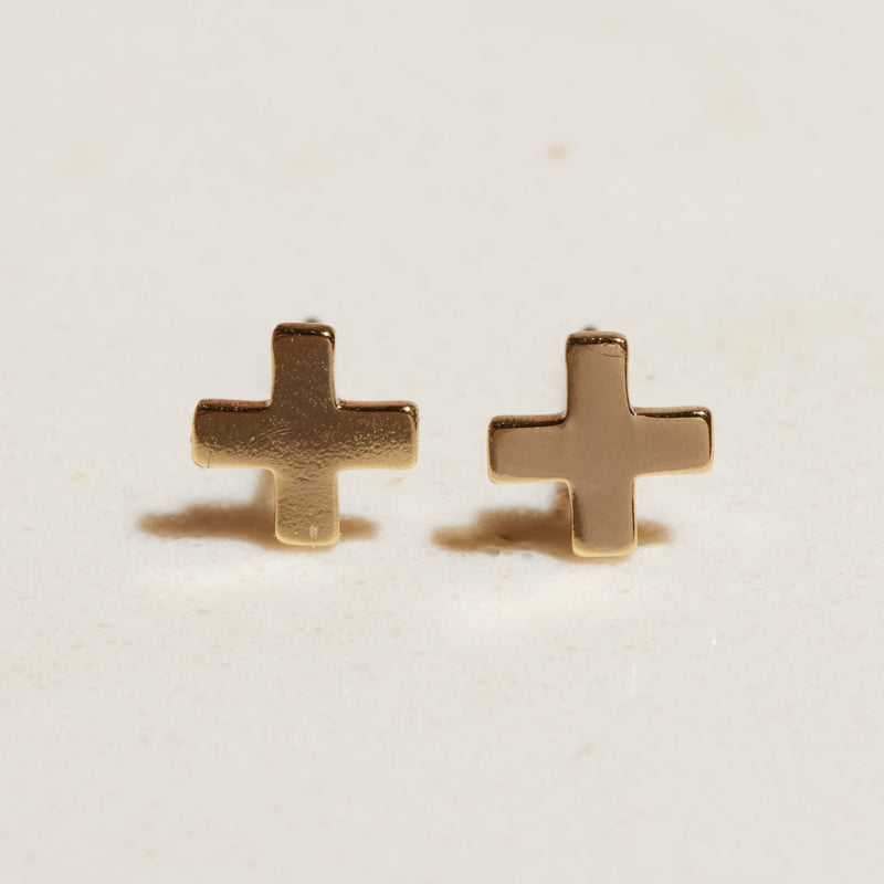 GOLD SWISS CROSS STUDS