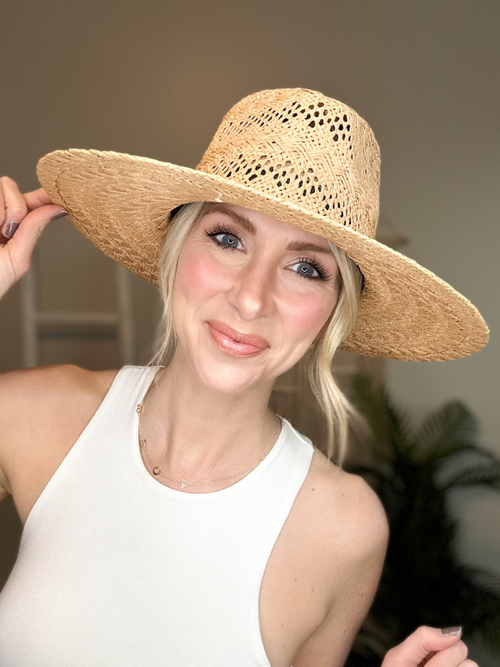 VENTURA WIDE BRIM PAPER FEDORA - BUFF