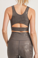 METALLIC COPPER FOIL SPORTS BRA