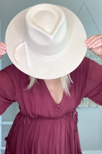 NAPA WOOL FELT FEDORA HAT - OAT