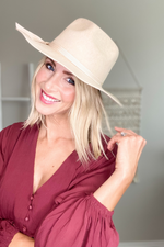 NAPA WOOL FELT FEDORA HAT - OAT