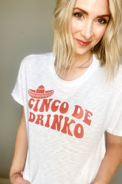 CINCO DE DRINKO  GRAPHIC TEE - WHITE