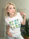 FIELD OF WATERCOLOR CLOVERS GRAPHIC TEE