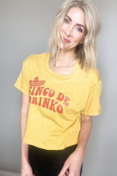 CINCO DE DRINKO GRAPHIC TEE - MARIGOLD