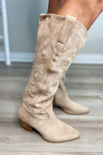 BEATRICE WESTERN BOOTS - TAUPE