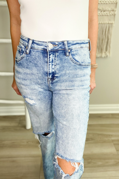 LIVED IN HIGH RISE WIDE LEG JEANS - MEDIUM ACID WASH