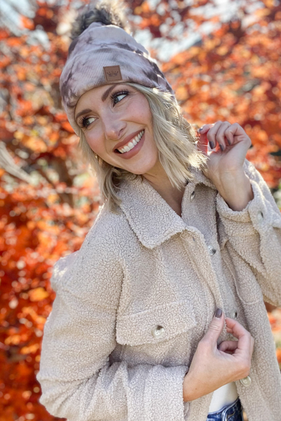 WOODSY TIE DYE POM HAT