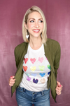 RAINBOW OF HEARTS GRAPHIC TEE - WHITE