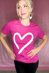 OPEN HEART GRAPHIC TEE - BERRY