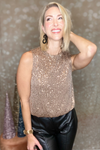 IT'S A PARTY SEQUINS SLEEVELESS TOP - COPPER
