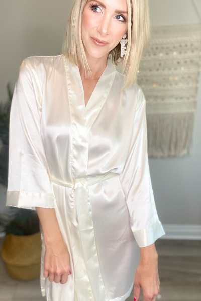 WRAP YOURSELF IN LUXURY "BRIDE" ROBE - IVORY