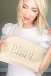 "BRIDE" COSMETIC POUCH - CHAMPAGNE