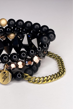 THE BLACK SPIKE + BLACK GEMSTONE BRACELET