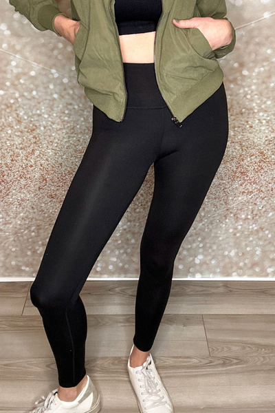 ESSENTIAL GO-TO SOLID LEGGINGS - BLACK
